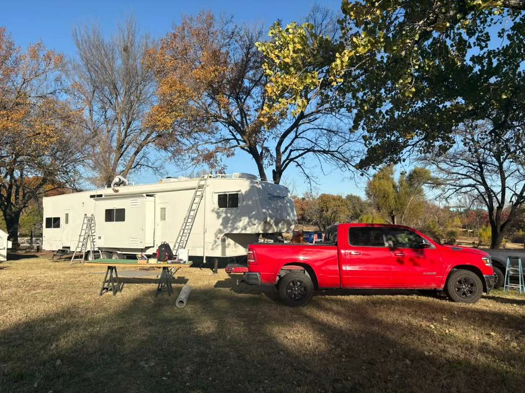 Mobile RV repair technician servicing an RV in Hobe Sound, Florida